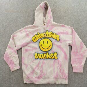 Chinatown Market x Smiley Sweatshirt Mens Small Pink Tie Dye Graphic Print